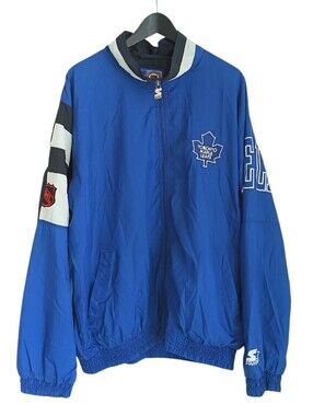 Vintage 90s Toronto Maple Leafs Starter NHL Windbreaker Jacket Large